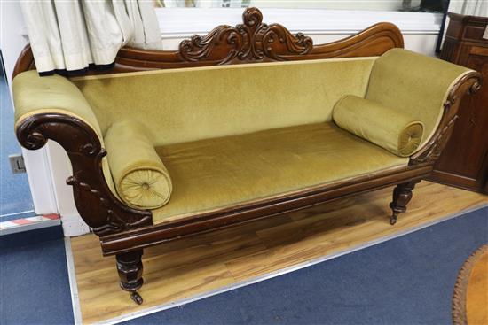 A William IV mahogany settee, W.206cm